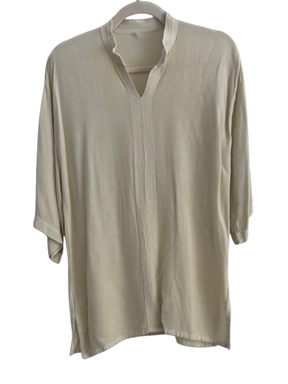Vintage Unisex Cream Tunic Shirt from Spain